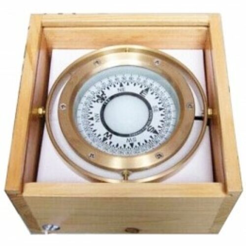 Emergency Magnetic Compass In Wooden Box
